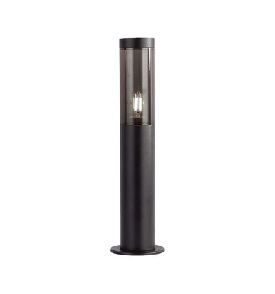 V-Tac E27 Gartenlampe, IP44 - Rauchfarbener Kunststoff, schwarz, Höhe 45 cm, ohne Lichtquelle