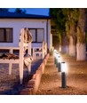 V-Tac E27 Gartenlampe, IP44 - Rauchfarbener Kunststoff, schwarz, Höhe 45 cm, ohne Lichtquelle