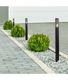 Pollerleuchte Garten E27 - hellrauchfarben, Kunststoff/RF, schwarzes Gehäuse, 76x119x1000mm, IP44