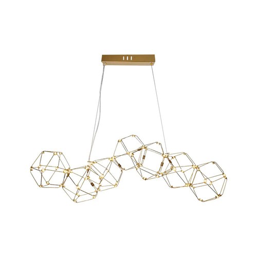 28W LED Designer Pendelleuchte - Gold, 3000K, L94,5 x B32,5 cm, dekorative Hängelampe