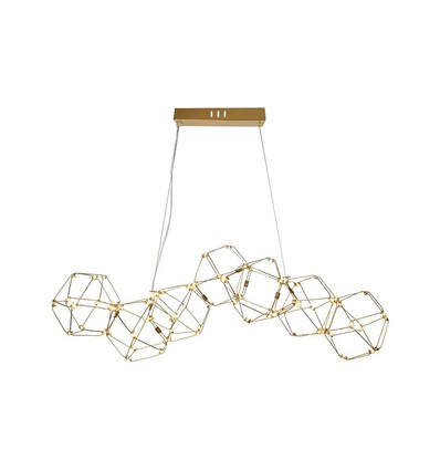 28W LED Designer Pendelleuchte - Gold, 3000K, L94,5 x B32,5 cm, dekorative Hängelampe