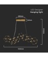 28W LED Designer Pendelleuchte - Gold, 3000K, L94,5 x B32,5 cm, dekorative Hängelampe