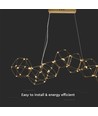 28W LED Designer Pendelleuchte - Gold, 3000K, L94,5 x B32,5 cm, dekorative Hängelampe