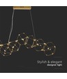 28W LED Designer Pendelleuchte - Gold, 3000K, L94,5 x B32,5 cm, dekorative Hängelampe