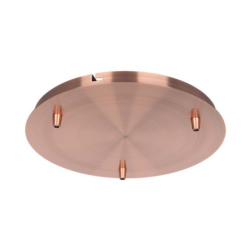 Baldachin in rotkupferfarben - Ø30cm, Höhe 2,5cm, 3 Löcher, Deckenrosette