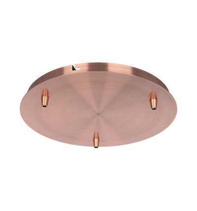 Baldachin in rotkupferfarben - Ø30cm, Höhe 2,5cm, 3 Löcher, Deckenrosette