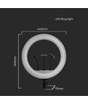 LED-Ringlicht mit Stativ - 55W, Ø44cm, 3 Telefonhalter, Fernbedienung, 3200K-5800K