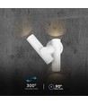 6W Wandleuchte mit 2-Wege Spot - IP44, Weiß, 4000K, 300° verstellbar, inkl. Leuchtmittel