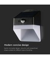 2W Solarlampen-Wandleuchte - Panda 200lm, Lithium-Akku 3,7V 1200mAh, 4000K, Schwarz+Weiß