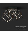 46W Designer LED Pendelleuchte - 4900lm, dimmbar, schwarz, 3000K, warmweiß