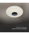 125W Designer LED Deckenleuchte, 13100lm - Ø50cm, dimmbar, 3-in-1 CCT, inkl. Fernbedienung