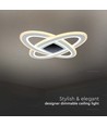 130W LED Designer Kronleuchter, dimmbar - 13600lm, 3-in-1 CCT, inkl. Fernbedienung, schwarz/weiß Design