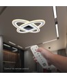 130W LED Designer Kronleuchter, dimmbar - 13600lm, 3-in-1 CCT, inkl. Fernbedienung, schwarz/weiß Design