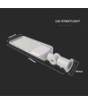 100W LED Straßenleuchte mit Samsung LED Chip - 115-135lm/W, IP65, 4000K, verstellbarer Adapter