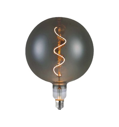 E27 4W dimmbar G200S Spiral Filament LED Leuchtmittel - Smoky Glas, 2700K, 120lm, 300° Abstrahlwinkel