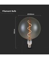 E27 4W dimmbar G200S Spiral Filament LED Leuchtmittel - Smoky Glas, 2700K, 120lm, 300° Abstrahlwinkel