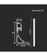 2m LED-Profil-Set für Deckenkanten / Stuck - Alu-Farbe, indirektes Licht, inkl. Diffusor