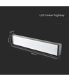 100W LED Linear Hallenstrahler - 87lm/W, IP65, 115 Grad, Deckenmontage