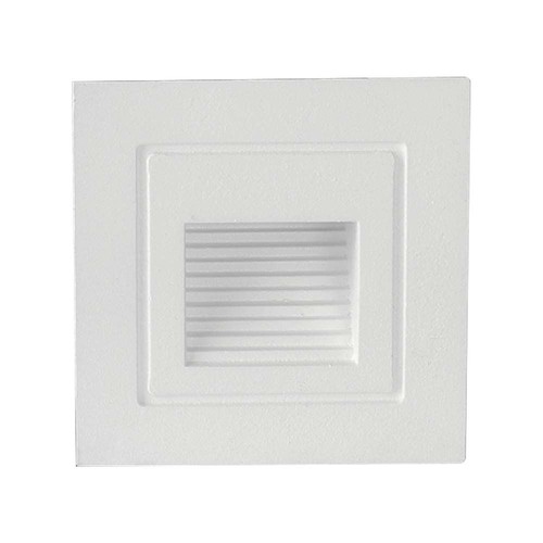 3W LED Einbau-Wandleuchte - IP65, warmweiß, weißer Rand, quadratisch, 5,8x5,8 cm