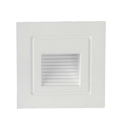 3W LED Treppenleuchte Einbau - IP65, warmweiß, weißer Rand, quadratisch, 5,8x5,8 cm