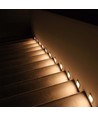 3W LED Treppenleuchte Einbau - IP65, warmweiß, weißer Rand, quadratisch, 5,8x5,8 cm