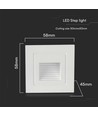 3W LED Treppenleuchte Einbau - IP65, warmweiß, weißer Rand, quadratisch, 5,8x5,8 cm