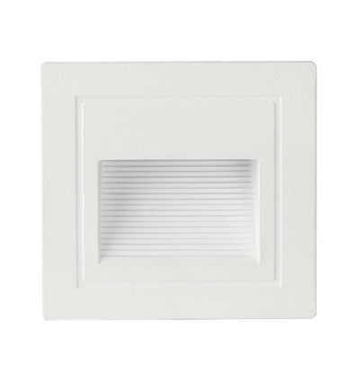 5W weißer LED Einbaustrahler für Treppen - IP65, 3000K, quadratisch, Aluminium