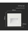 5W weißer LED Einbaustrahler für Treppen - IP65, 3000K, quadratisch, Aluminium