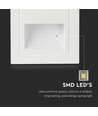 5W weißer LED Einbaustrahler für Treppen - IP65, 3000K, quadratisch, Aluminium