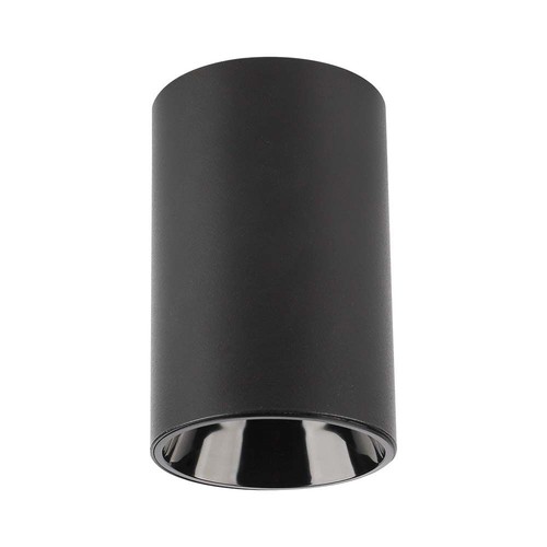 Schwarzer GU10 Aufbauspot - Rund, schwarzes Aluminium, 10x6,5 cm, IP20, für GU10