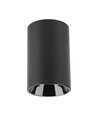 Schwarzer GU10 Aufbauspot - Rund, schwarzes Aluminium, 10x6,5 cm, IP20, für GU10