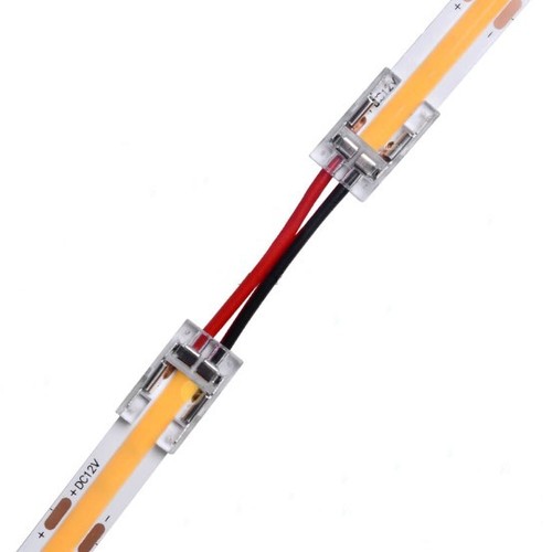 Flacher Verbinder mit Kabel für LED-Streifen - 8mm, COB, einfarbig, IP20, 5V-24V
