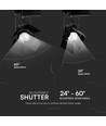 33W LED Schienenstrahler mit Samsung LED Chip, RA90 - 3000lm, schwarz, 24-60 Grad, 5 Jahre Garantie