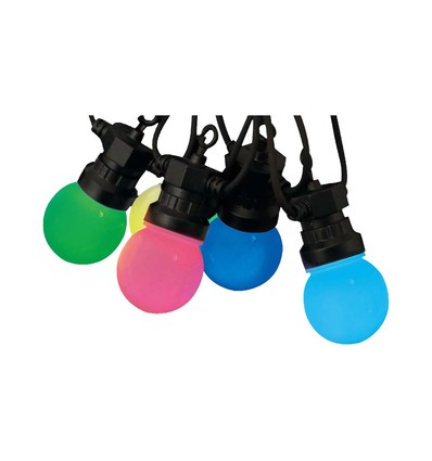 7m LED-Lichterkette mit 15 RGB-Glühbirnen - 0,5W/Glühbirne, steuerbar über die mitgelieferte Fernbedienung