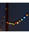7m LED-Lichterkette mit 15 RGB-Glühbirnen - 0,5W/Glühbirne, steuerbar über die mitgelieferte Fernbedienung