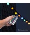 7m LED-Lichterkette mit 15 RGB-Glühbirnen - 0,5W/Glühbirne, steuerbar über die mitgelieferte Fernbedienung