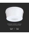 Bewegungsmelder 360° PIR, 1000W - Aufputzmontage, Reichweite bis zu 30m, IP20 Innenbereich, weiß