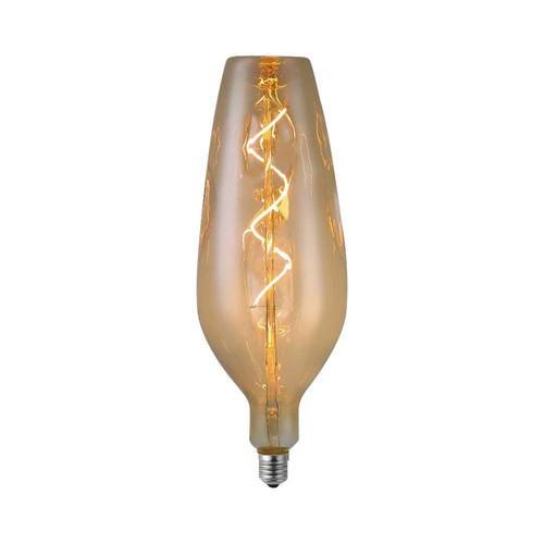 E27 4W LED Filament Spiralbirne - B125, 250lm, 2700K, Amber/Smoky Glas, 300° Abstrahlwinkel