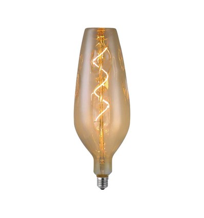 E27 4W LED Filament Spiralbirne - B125, 250lm, 2700K, Amber/Smoky Glas, 300° Abstrahlwinkel