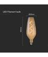 E27 4W LED Filament Spiralbirne - B125, 250lm, 2700K, Amber/Smoky Glas, 300° Abstrahlwinkel