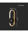 15W LED Außenwandleuchte - IP54, 1650lm, Schwarz/Antik-Messing, 3000K, 33cm breit