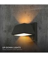 15W LED Wandleuchte mit Up/Down Licht - IP65 Außen, 130lm/W, schwarz, 16x16,5cm, inkl. Leuchtmittel