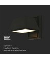 15W LED Wandleuchte mit Up/Down Licht - IP65 Außen, 130lm/W, schwarz, 16x16,5cm, inkl. Leuchtmittel