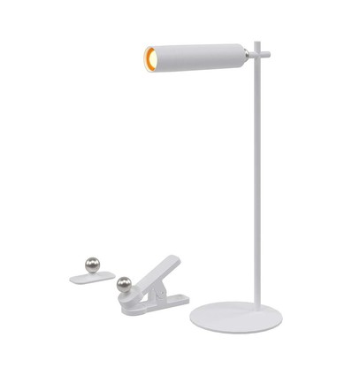 Wiederaufladbare 3-in-1 LED-Lampe - Magnetisch, weiß, dimmbar, inkl. Standfuß und 2 Stk. Montagehalterungen