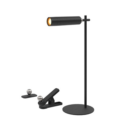 Wiederaufladbare 3-in-1 LED-Lampe - Magnetisch, schwarz, dimmbar, inkl. Standfuß und 2 Stk. Montagehalterungen