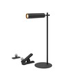 Wiederaufladbare 3-in-1 LED-Lampe - Magnetisch, schwarz, dimmbar, inkl. Standfuß und 2 Stk. Montagehalterungen
