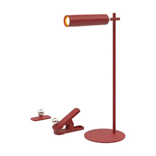 Wiederaufladbare 3-in-1 LED-Lampe - Magnetisch, rot, dimmbar, inkl. Standfuß und 2 Stk. Montagehalterungen