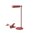 Wiederaufladbare 3-in-1 LED-Lampe - Magnetisch, rot, dimmbar, inkl. Standfuß und 2 Stk. Montagehalterungen