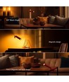 Wiederaufladbare 3-in-1 LED-Lampe - Magnetisch, rot, dimmbar, inkl. Standfuß und 2 Stk. Montagehalterungen