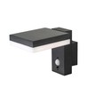 5,5W Solara Wandleuchte mit Sensor - Solar, PIR Sensor, IP54, 3000K, schwarz, rechteckig